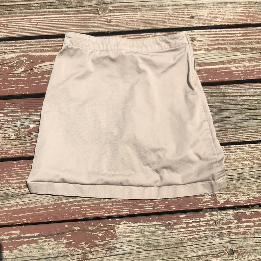 Lands’ End Girls 8 khaki uniform skort